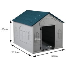 White & Blue Buddy Dog House